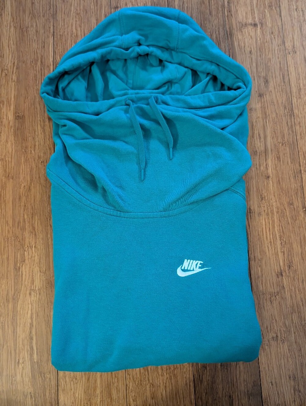 Nike Teal Hooded Sweatshirt - Small Swoosh Logo